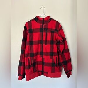 NWOT BURTON  Snowboard Coat Mens Plaid Red Insulated Ski Winter Jacket Medium